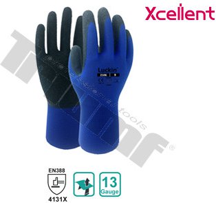 Rukavica pracovná xcellent, seria LUCKIN 2106, polyester, latex 8 / M